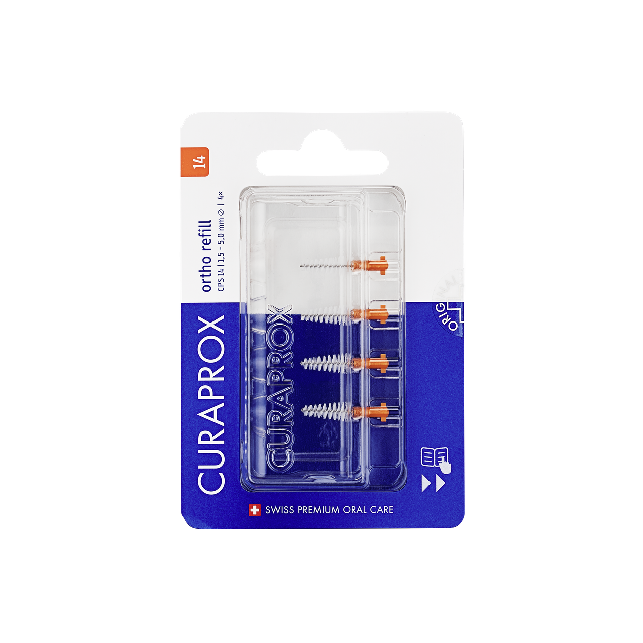 Interdental brush refill ortho, size 14, 4 pcs.