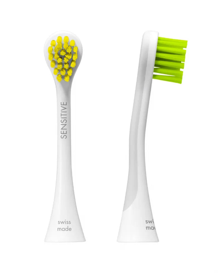 ראשי מברשת חשמלית להחלפה ירוק צהוב Hydrosonic Sensitive