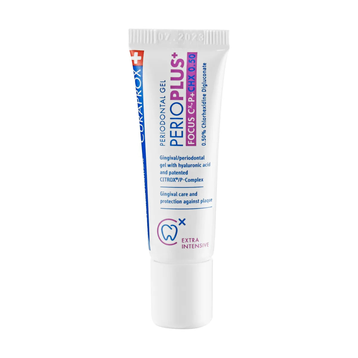 שפופרת ג'ל לחניכיים Curaprox Perio Plus Focus עם 0.5% כלורהקסידין, 10 מ"ל